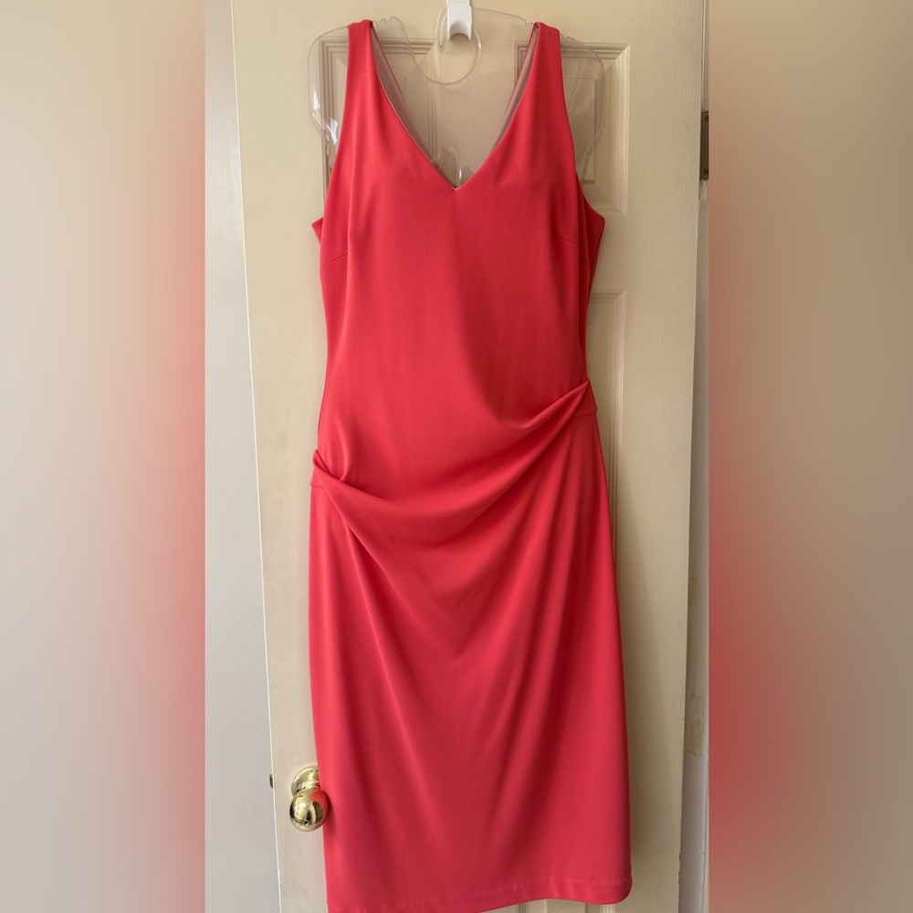 Nicole Miller Coral Sleeveless Dress Size 12